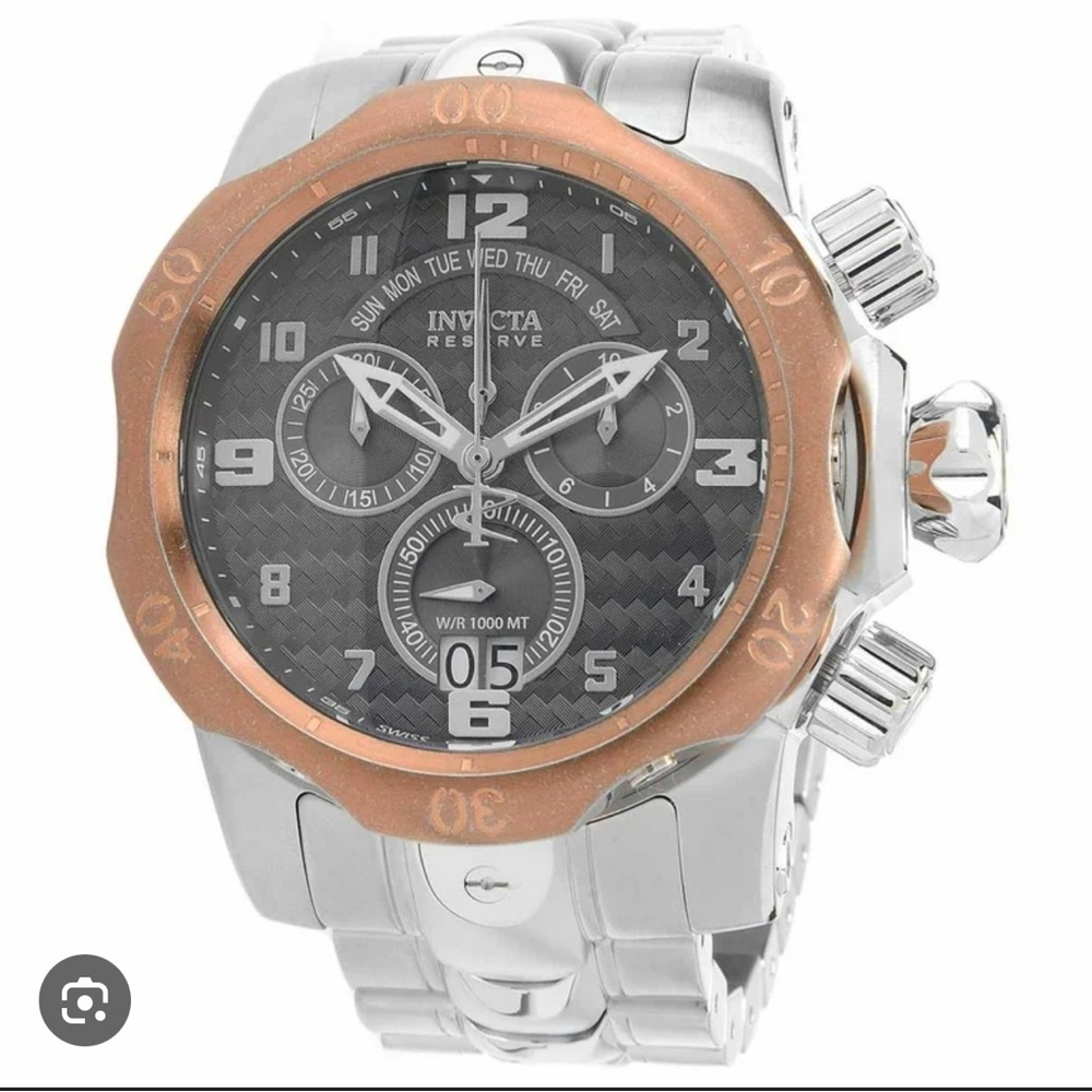 Invicta Reserve Silver and Copper Chronograph Watch